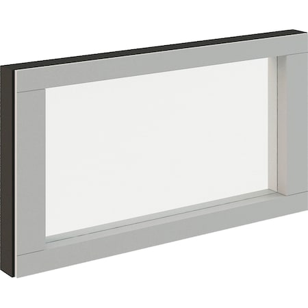 Global Industrial Modular Partition Stacking Panel with Glass, 30W x 16H 695913SWBL